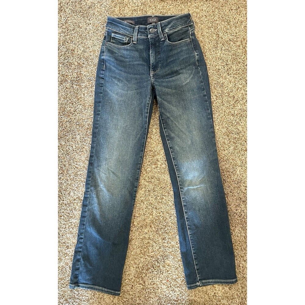 NYDJ Marilyn Straight Blue Denim Jeans Women's Size 00P #1012